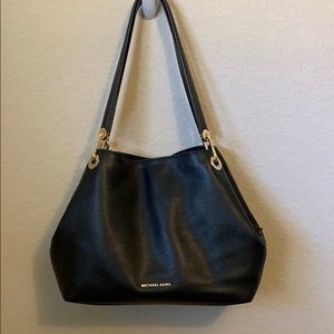 Michael Kors black and gold shoulder bag